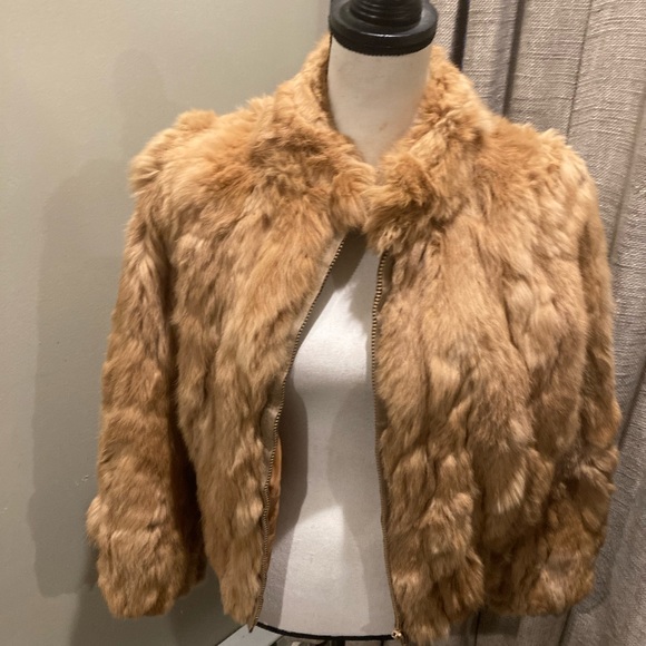 na Jackets & Blazers - Rabbit fur waist jacket